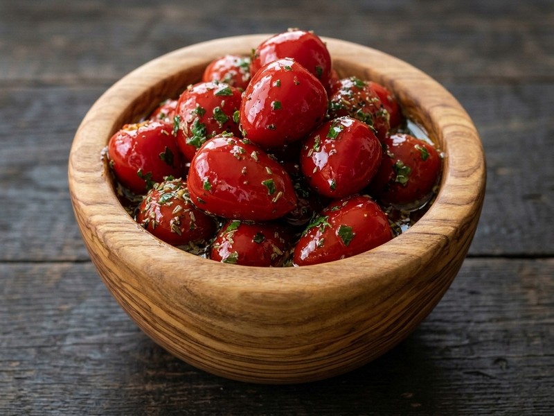Zoete rode pepertjes in kruidenmarinade