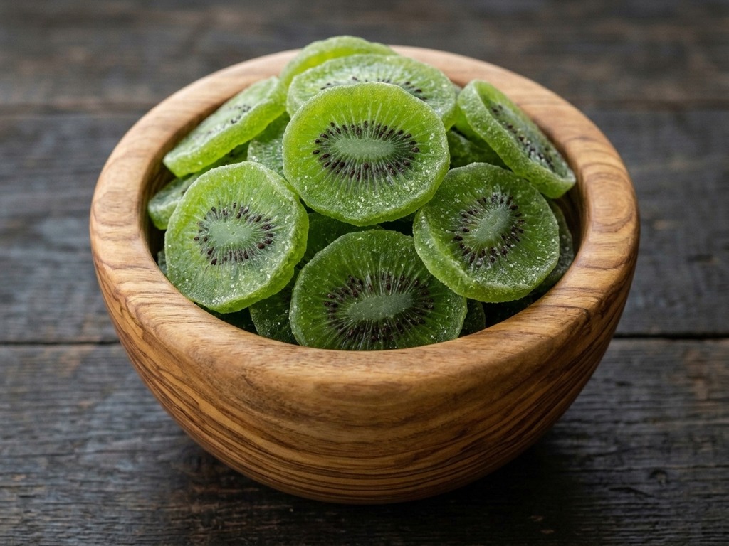 Gedroogde groene kiwischijfjes