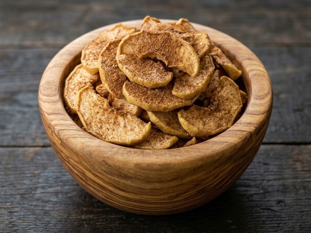 Gedroogde appelpartjes met kaneel